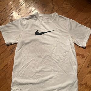 Nike White Tee with Black Swoosh
